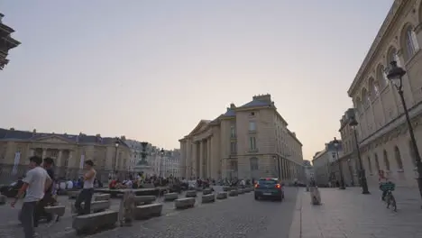 Exterior Of The Pantheon Monument In Paris France With Tourists Shot In Slow Motion 1