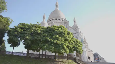 Exterior Of Sacre Coeur Church In Paris France Shot In Slow Motion