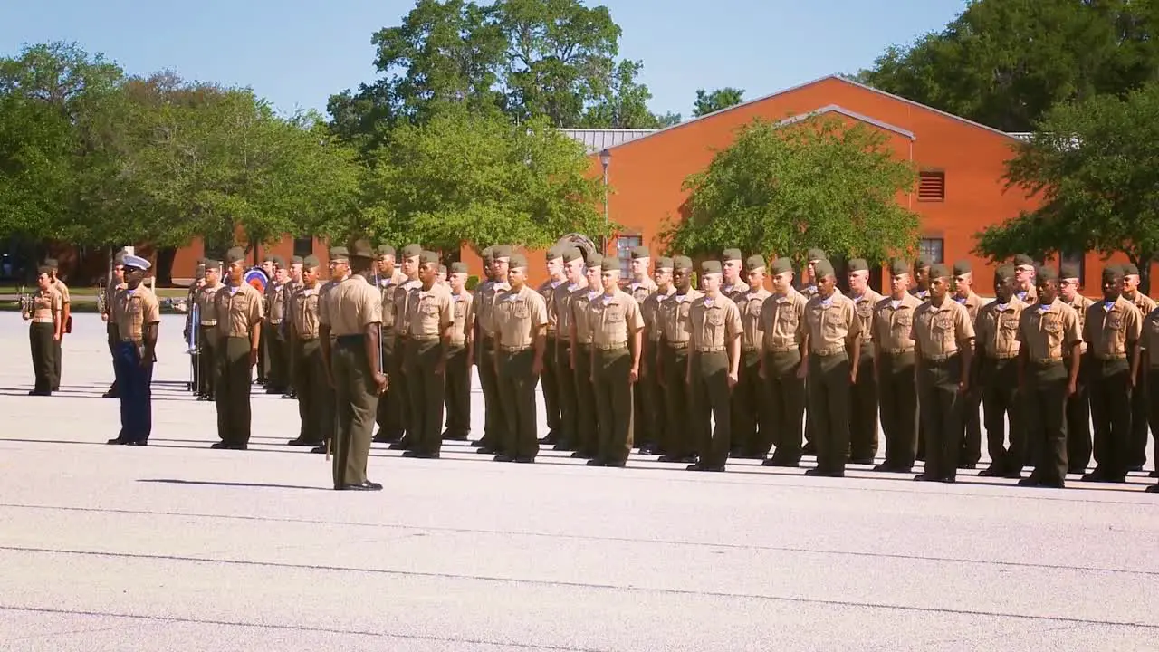 Us Marines Graduate And Parade At Graduation Ceremonies 2