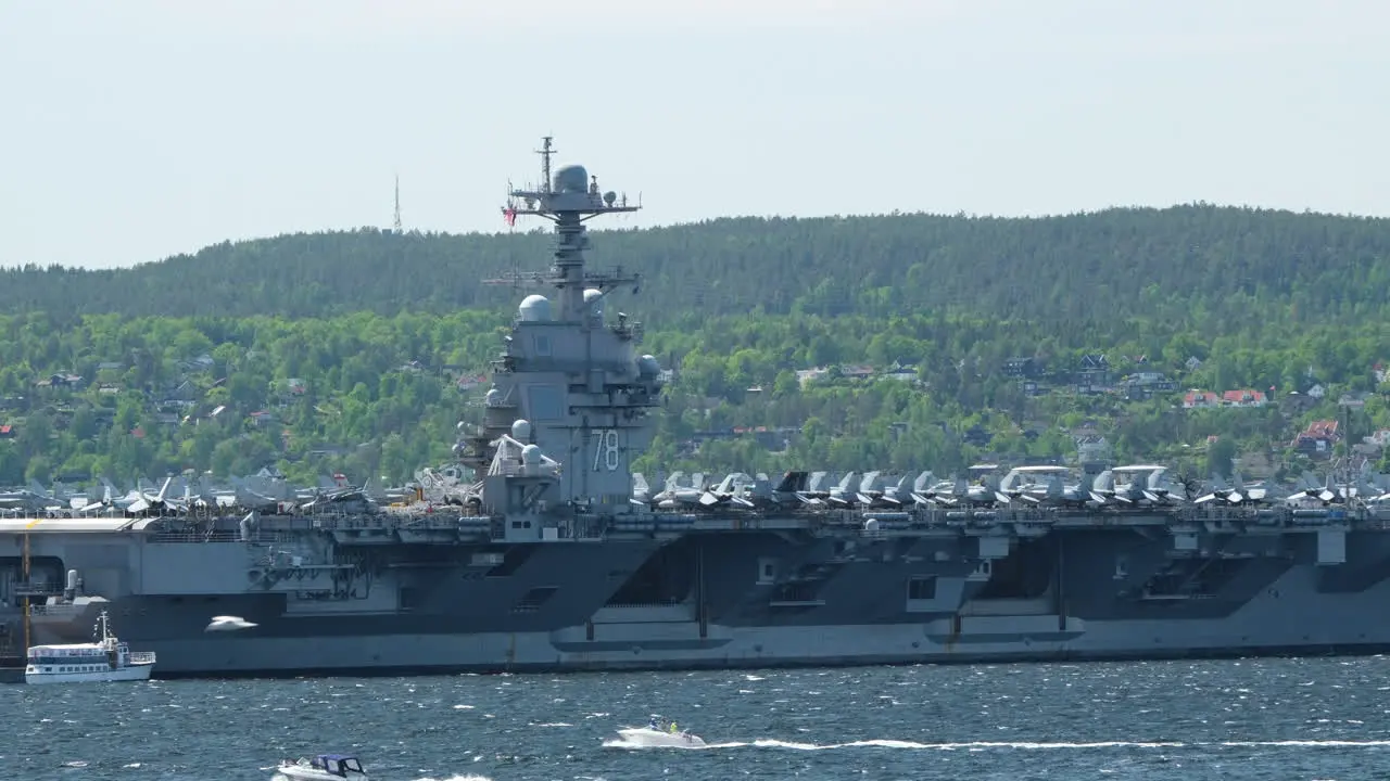 USS Gerald R Ford In Oslo Fjord Norway