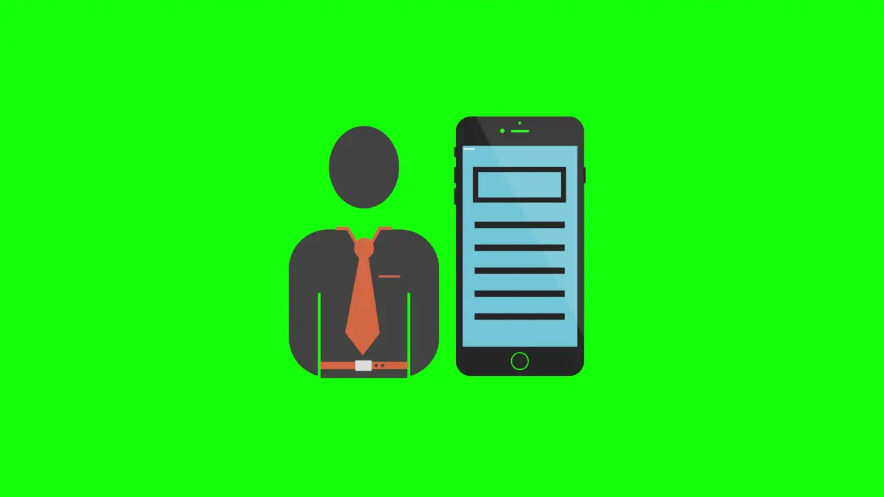 Mobile Business Icon Loop-Animation Mit Alphakanal Transparentem Hintergrund Prores 444