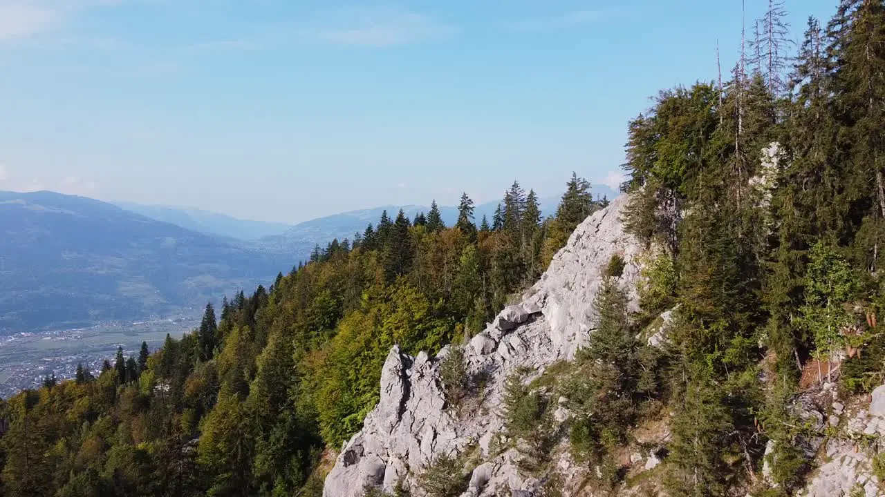 Nice aerial view of the french Alps in Autumn