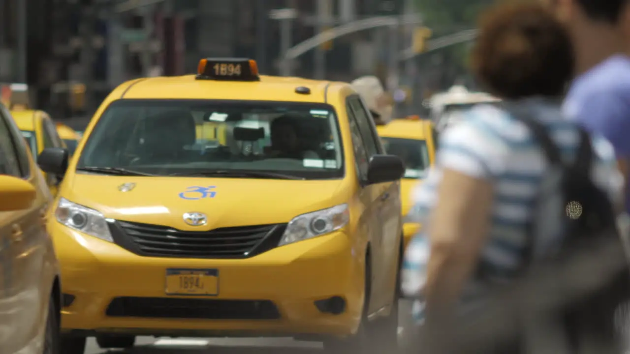 New York City traffic and people