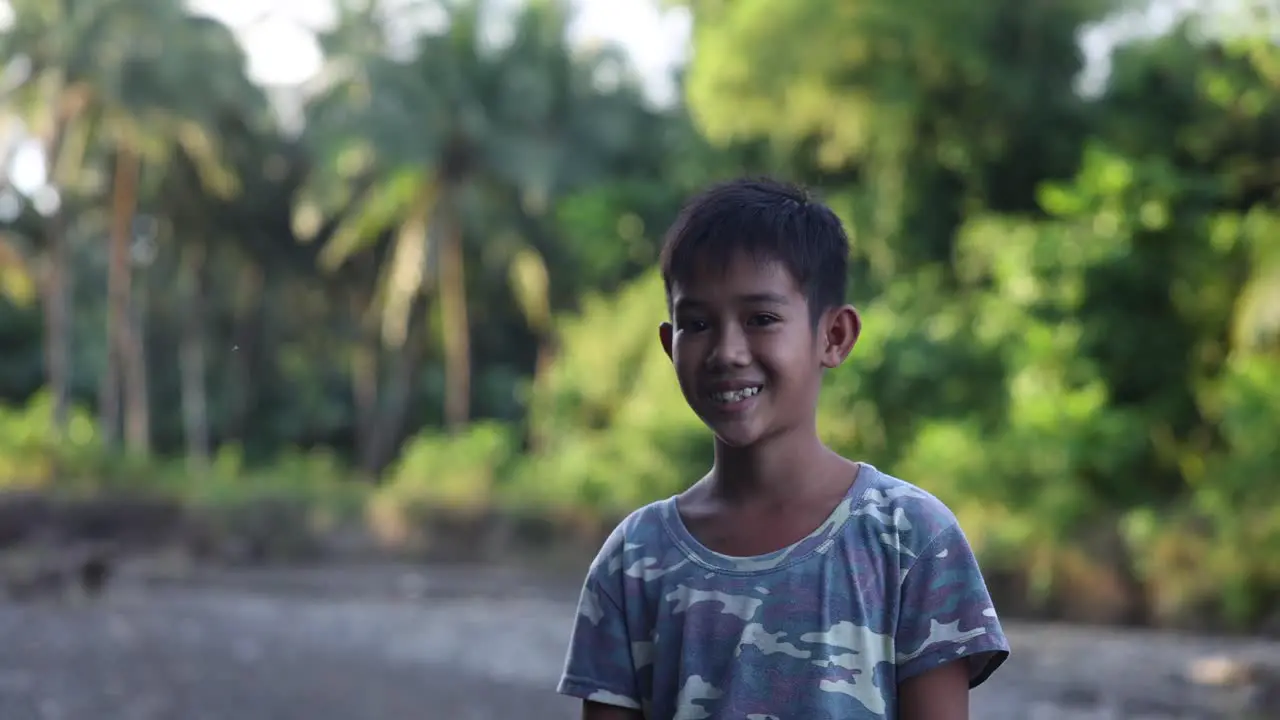 Happy Asian Boy In the Jungle