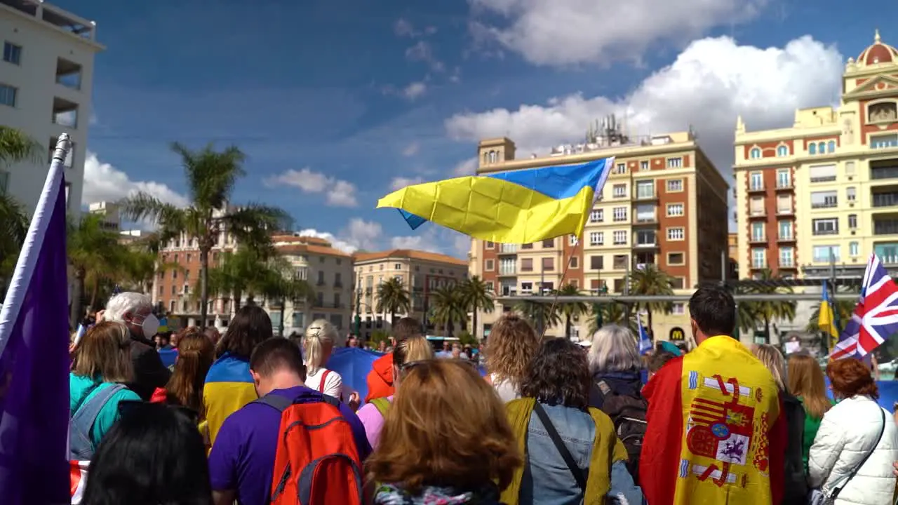 Many nations gathered at anti-war protests in Spanish city of Malaga