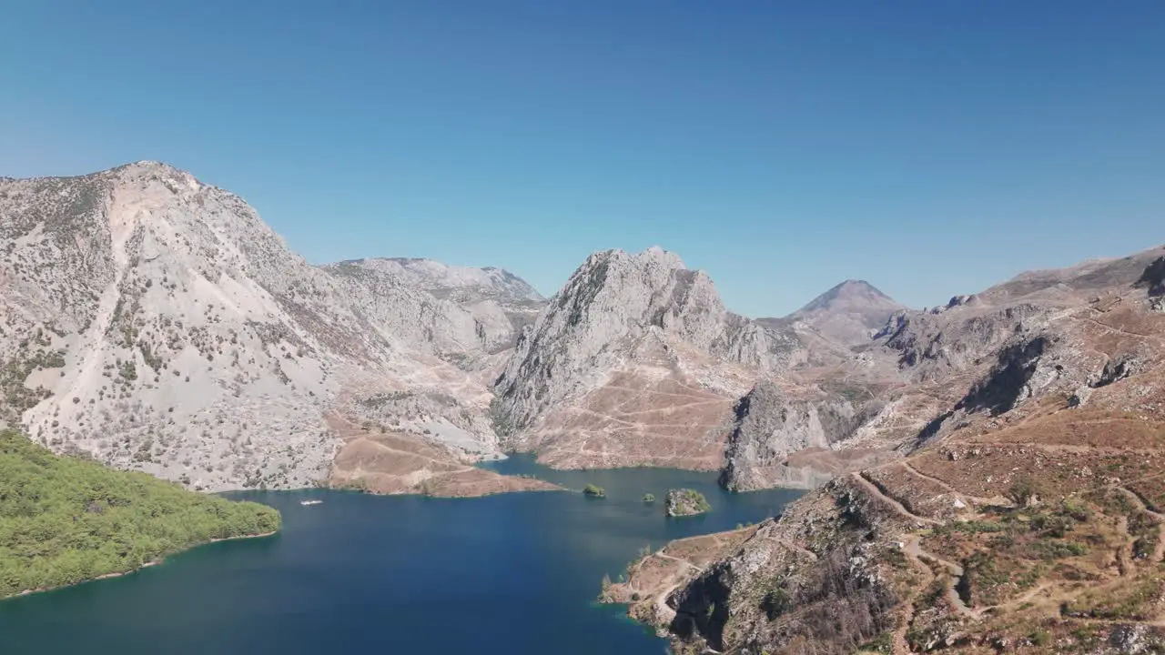 Panoramic aerial overview of Green canyon Taurus Mountains Turkey