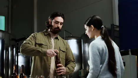 Woman in beer tasting