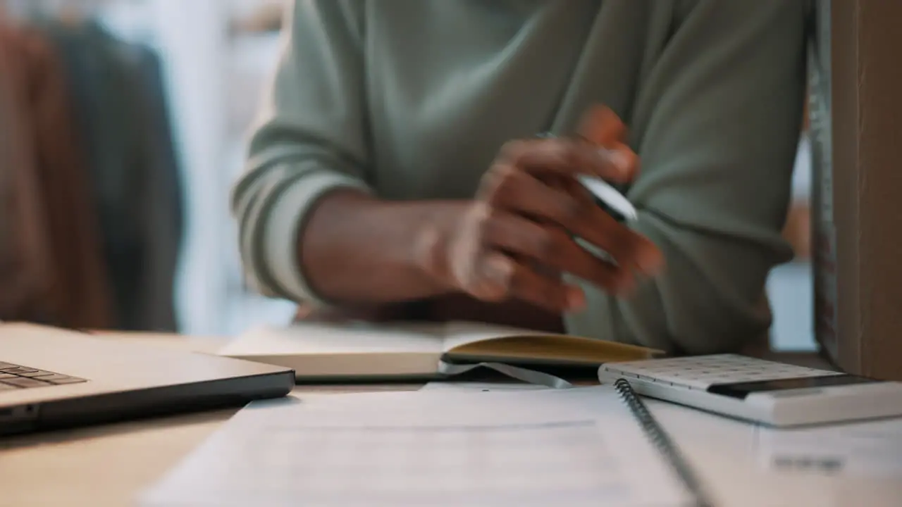 Ecommerce laptop and happy black man