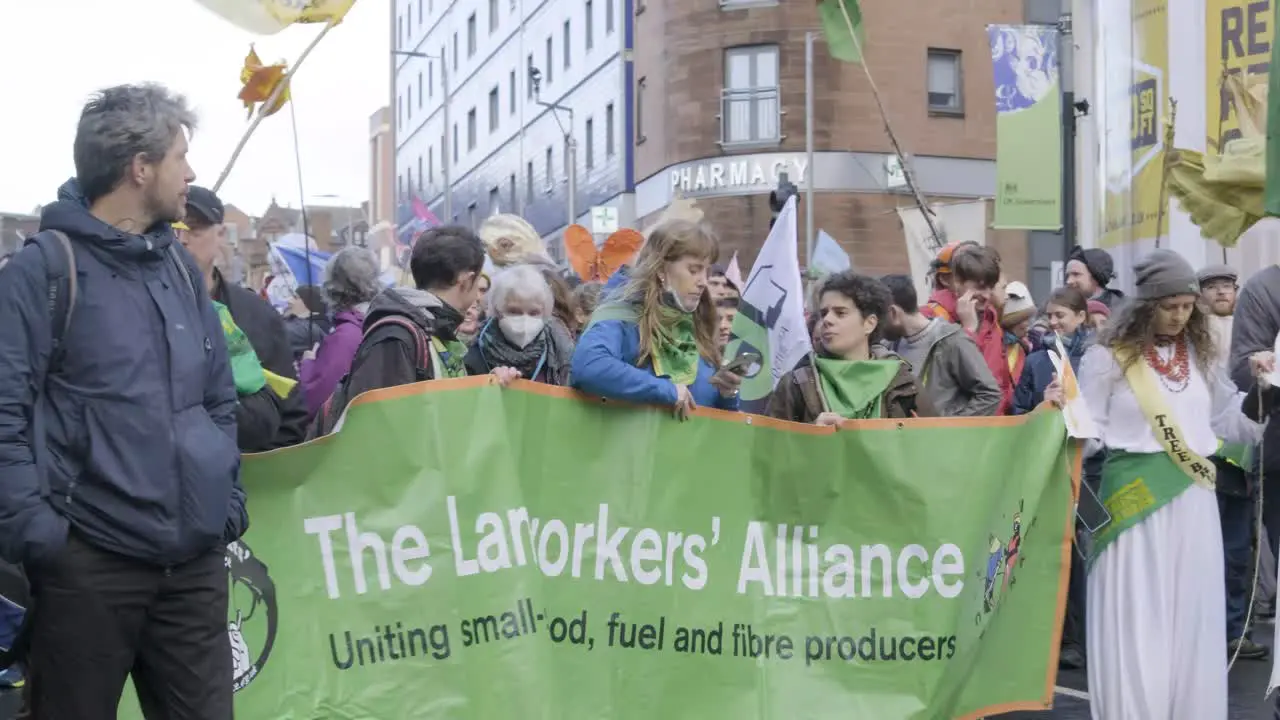 Over 250000 people march in protest from Kelvingrove park to Glasgow green during COP26