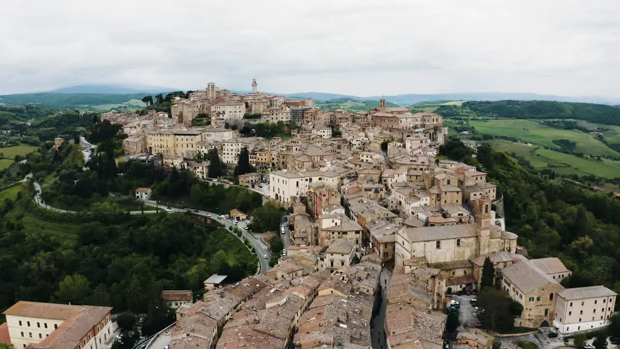 Aerial view of the ancient city of Montepulciano Tuscany in Italy