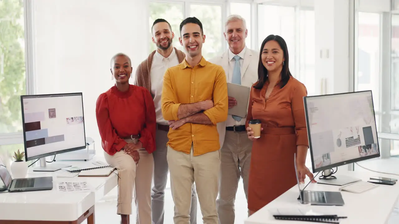 Group portrait or happy business people