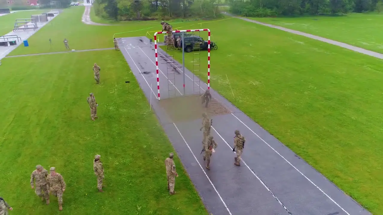 An Aerial Over An Obstacle Course During Army Basic Training