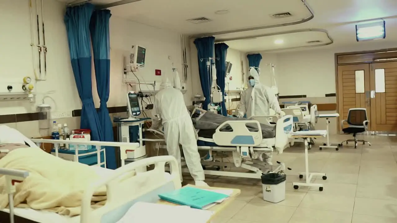 Doctors And Patients In Covid ICU Ward In Karachi Hospital