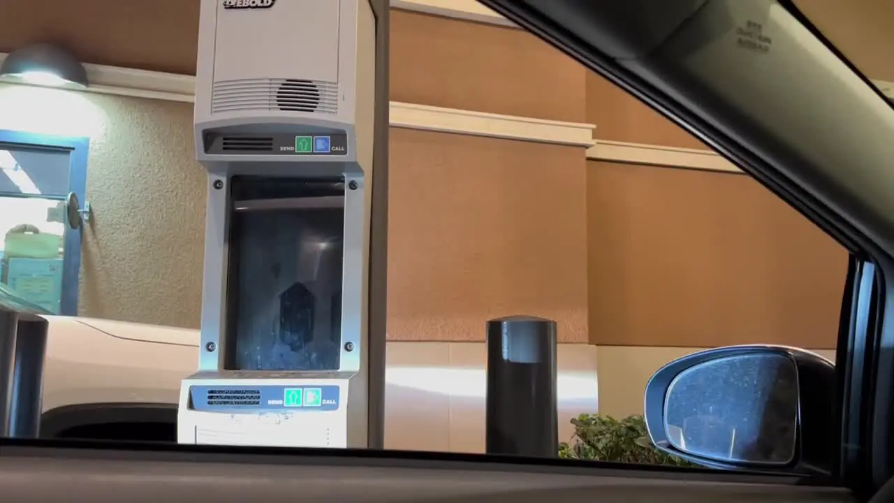 Contactless Drive-Thru Retail Pharmacy Dispensing Medicine To Customer In Car