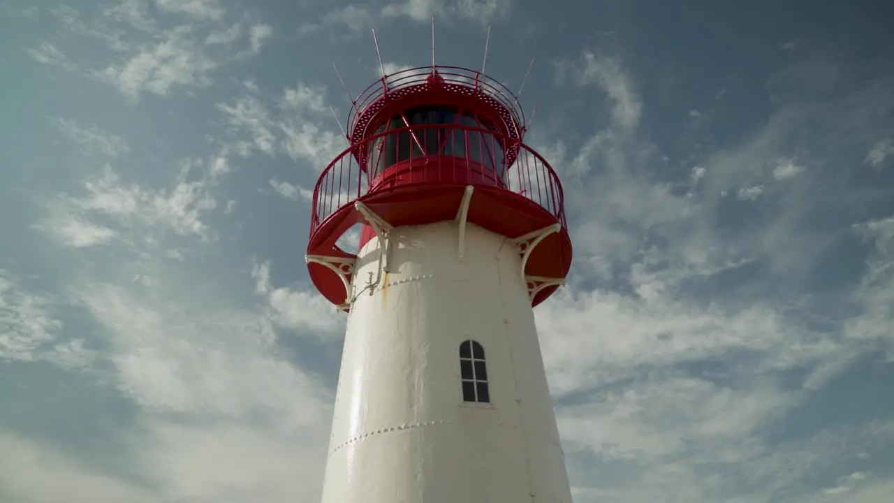 Germany's northernmost lighthouse on Sylt in List with nice clouds and sunshine