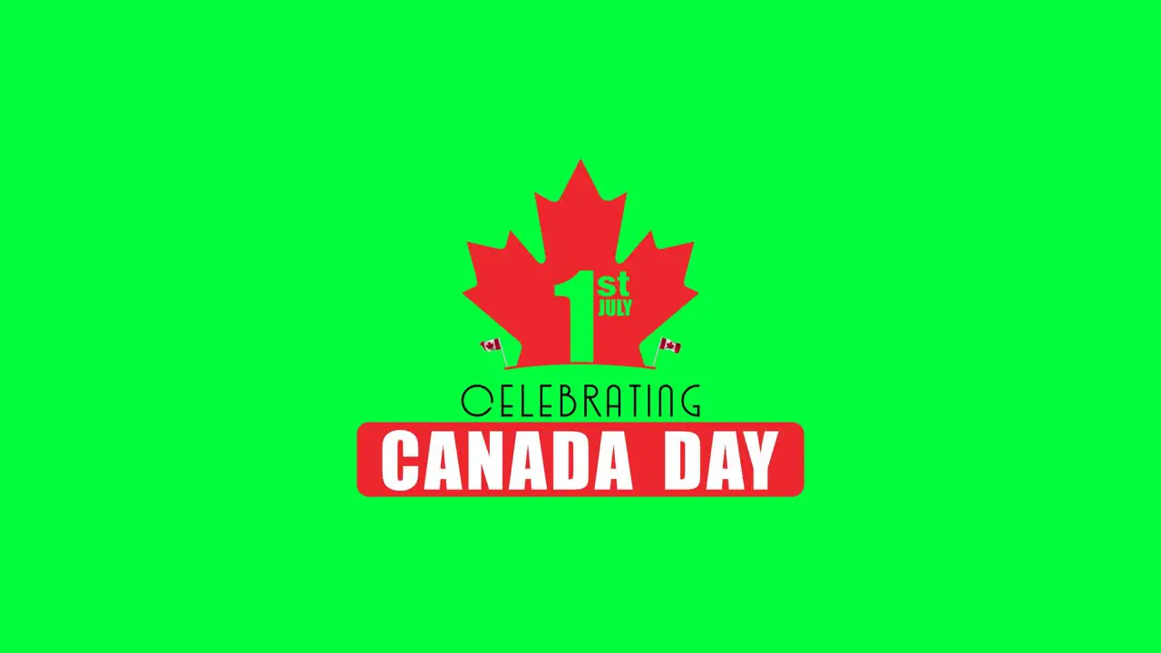 Greetings for Canada Day Displayed on the Center of a Customizable Green Screen Background