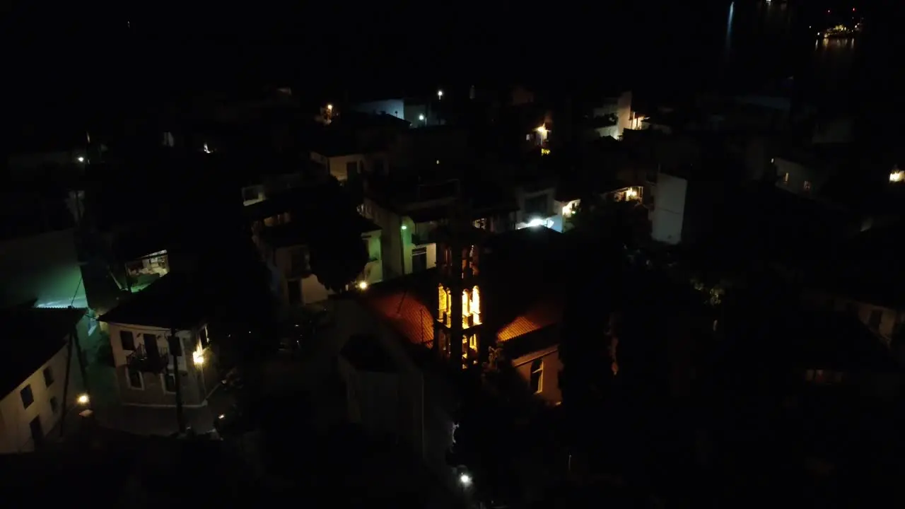 A night view of the church in Skiathos Greece