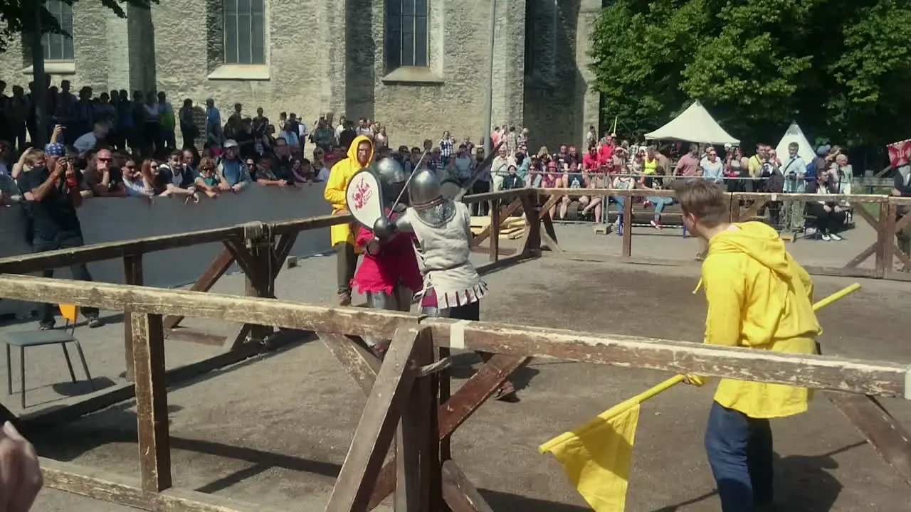 Tallin medieval days knight tournament Fight with swords