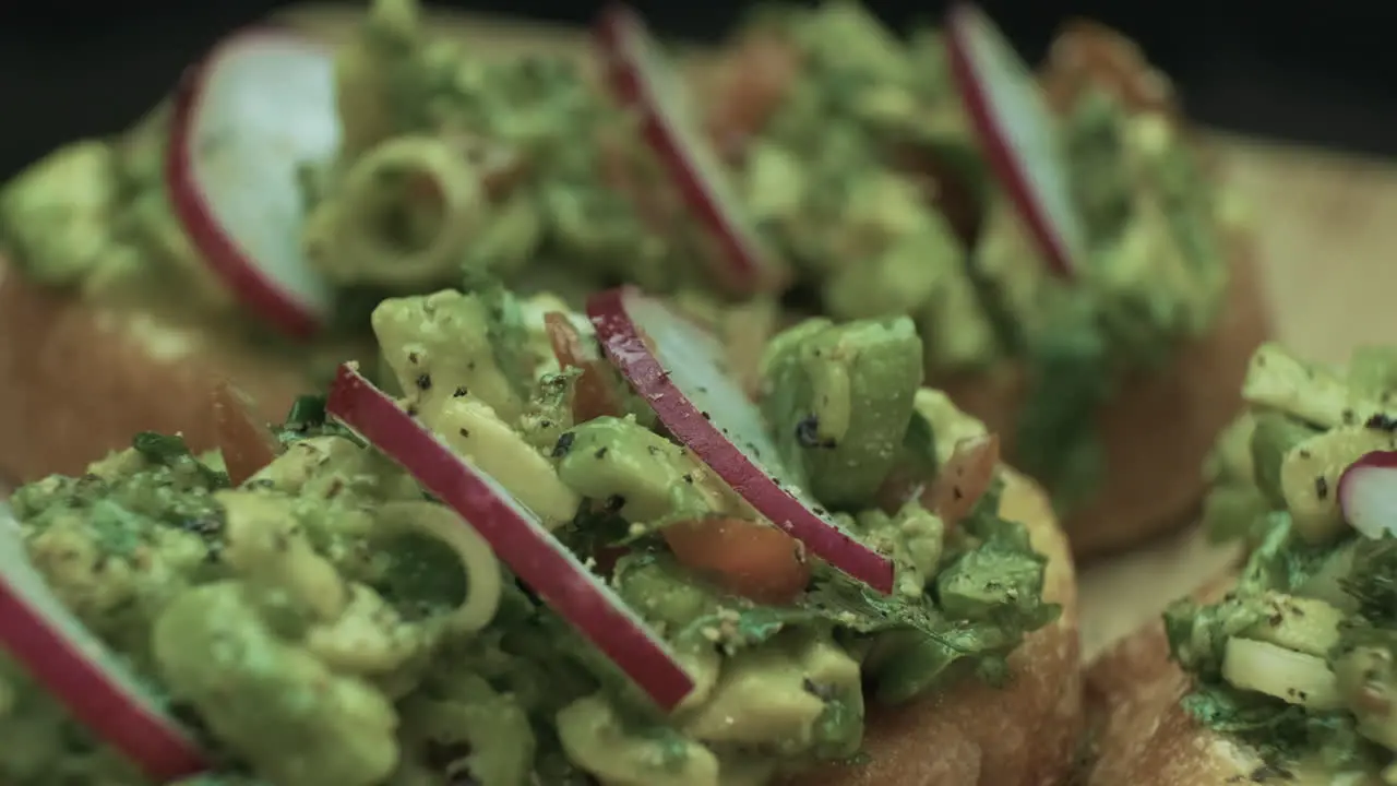 Yummy Vegan Avocado on Sourdough Toast with Radish and Coriander