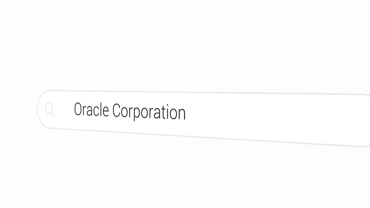 Typing Oracle Corporation on the Search Engine