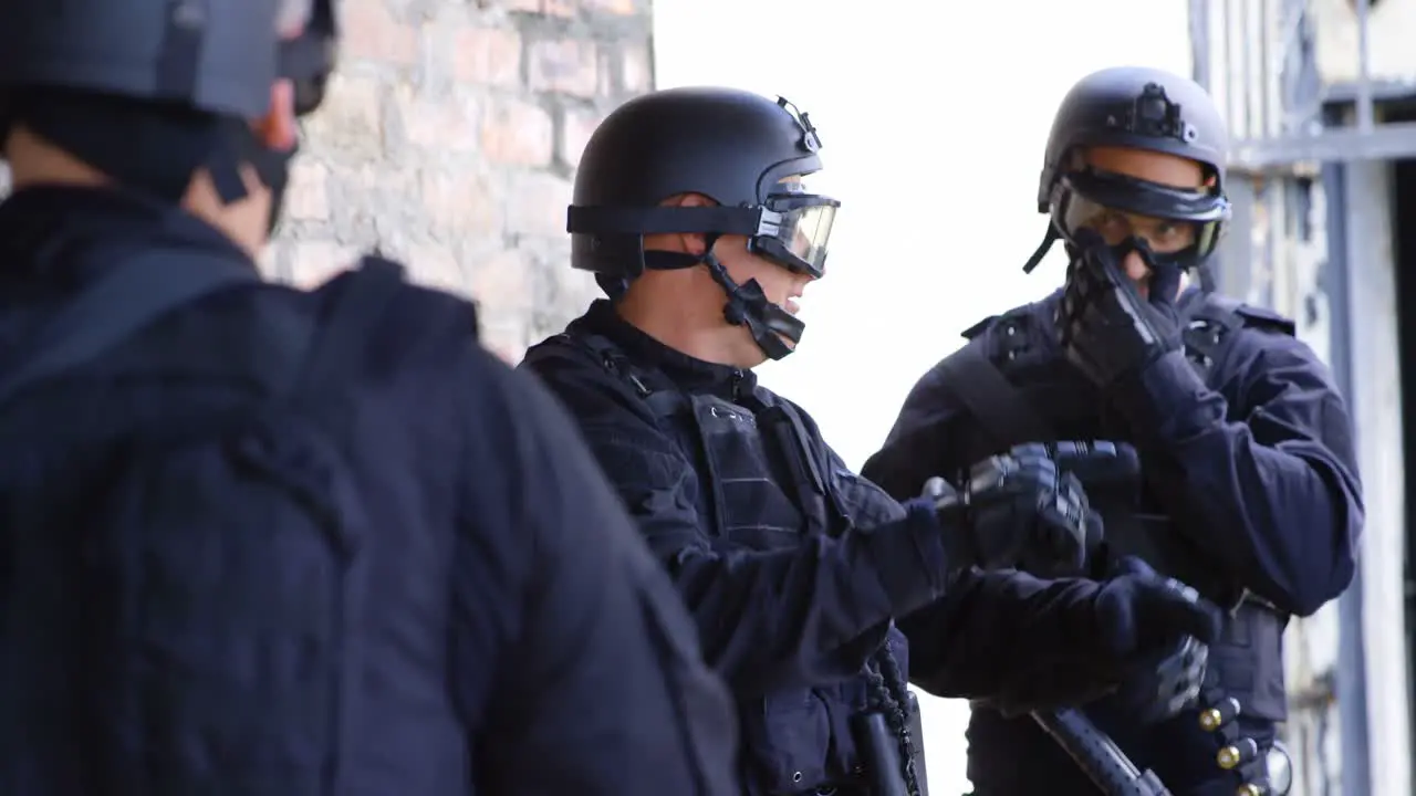 Caucasian military soldiers planing on field during military training 4k