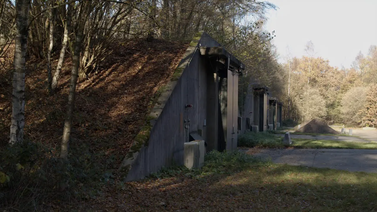 Munition bunkers in forest