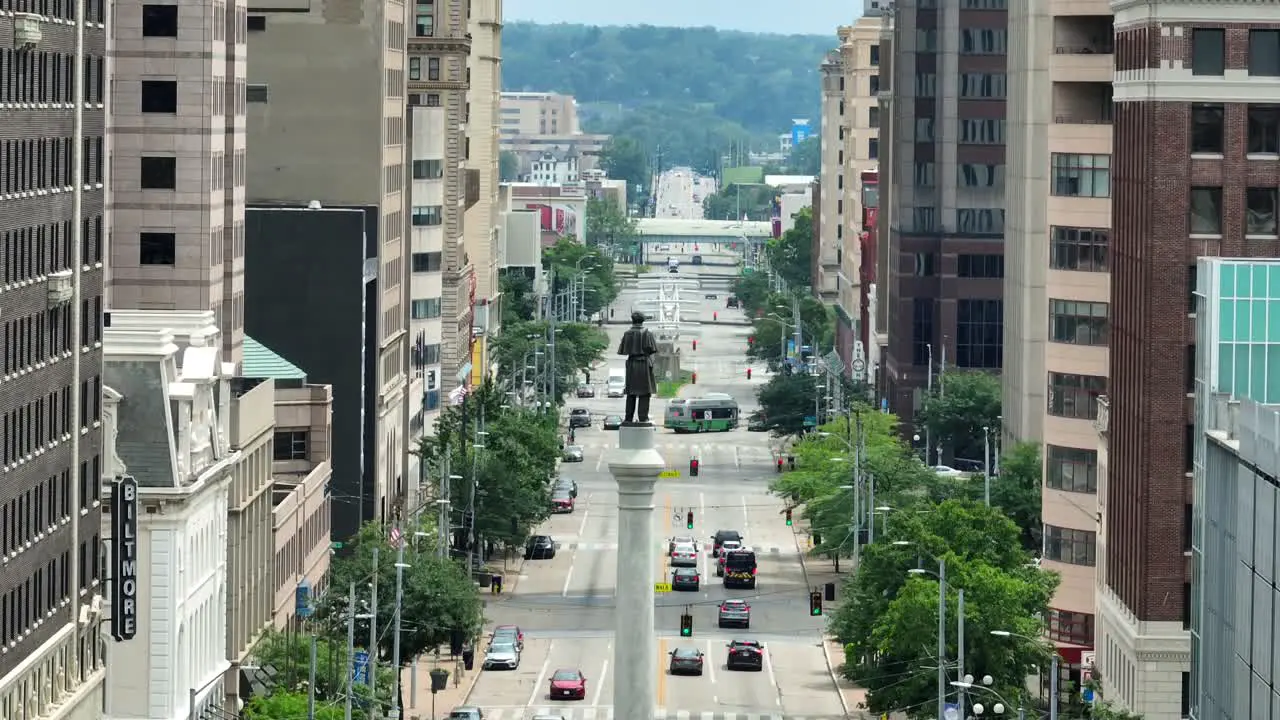 Aerial shot of downtown Dayton