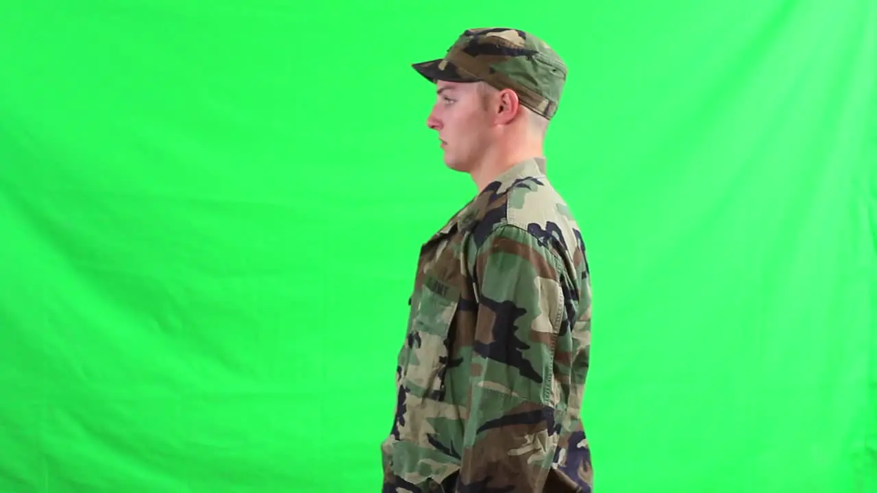 US Army Serviceman Carrying Out Marching Drill