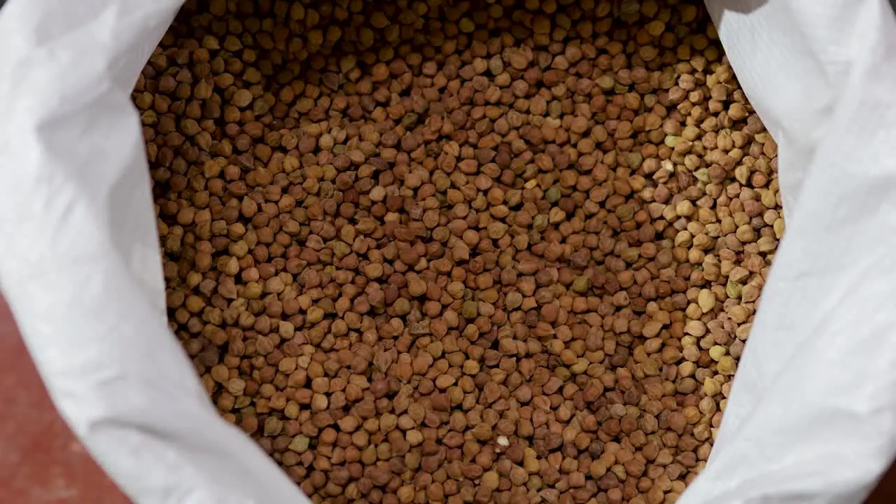 black chickpeas or kala chana for sale at retail shop from top angle at day