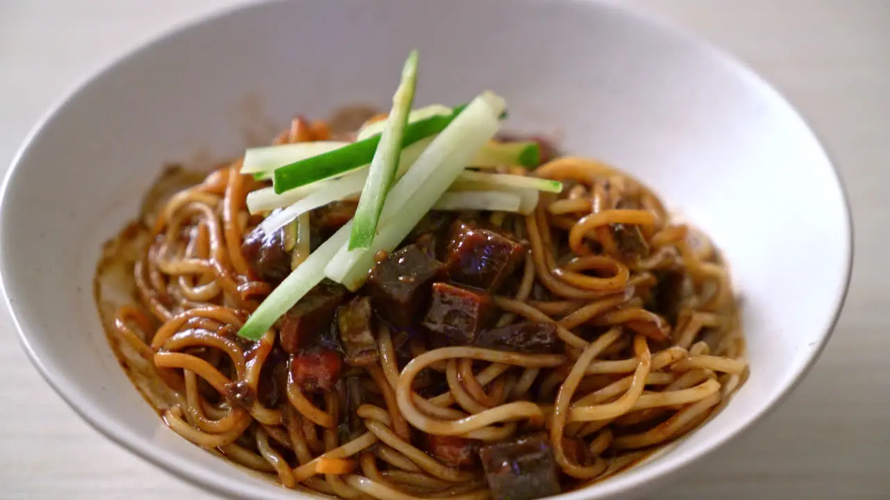 Jajangmyeon or JJajangmyeon is Korean Noodle with Black Sauce Korean Food Style