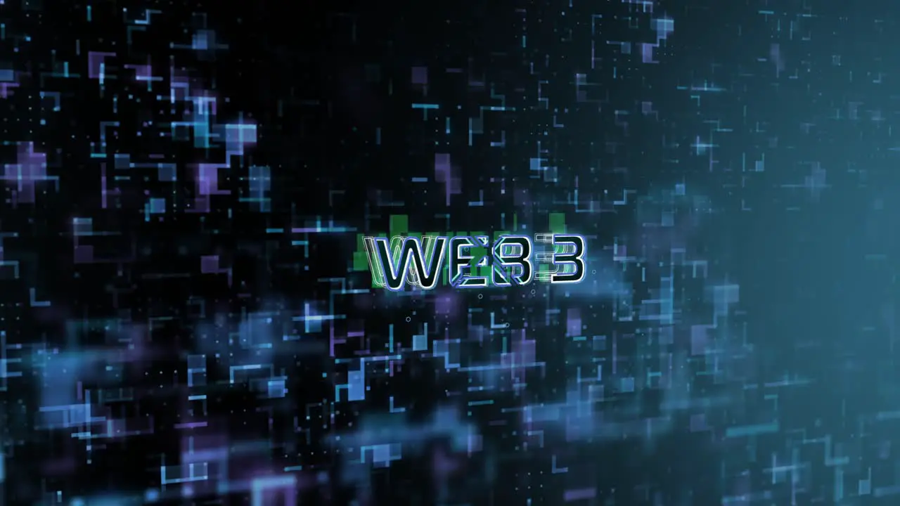 Web3 Concept Text Reveal Animation with Digital Abstract Technology Background 3D Rendering for Blockchain Metaverse Cryptocurrency