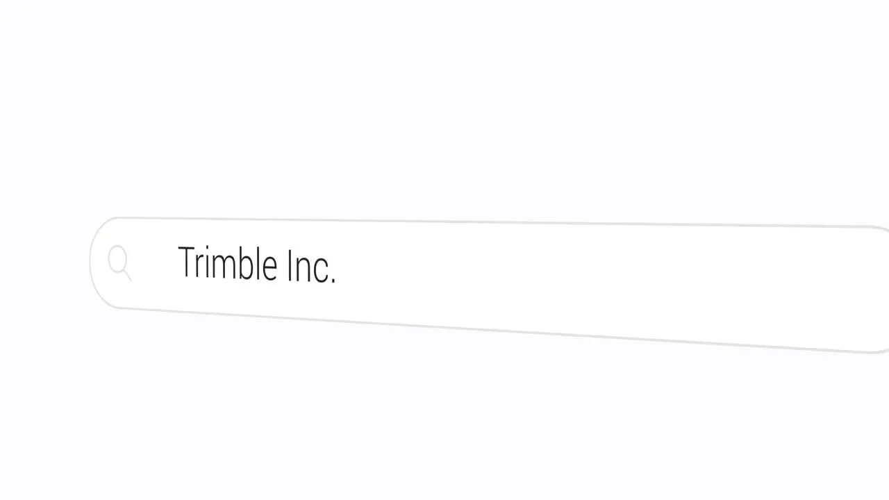 Typing Trimble Inc on the Search Engine