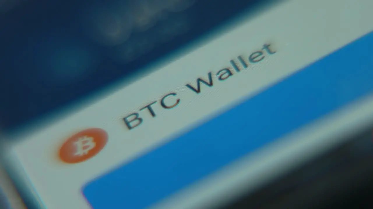 Bitcoin Cryptocurrency Digital Wallet Macro Shot