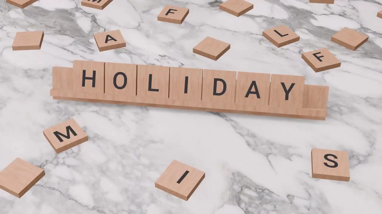 HOLIDAY word on scrabble