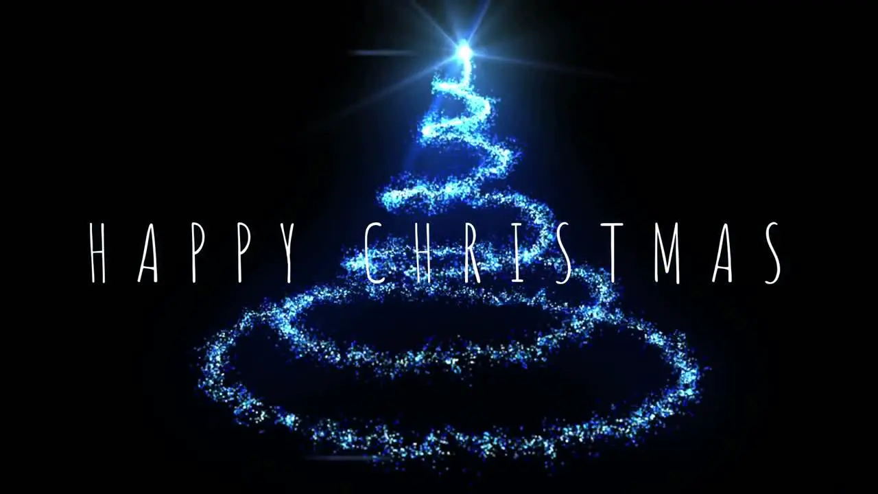 Happy Christmas text and lights 4k