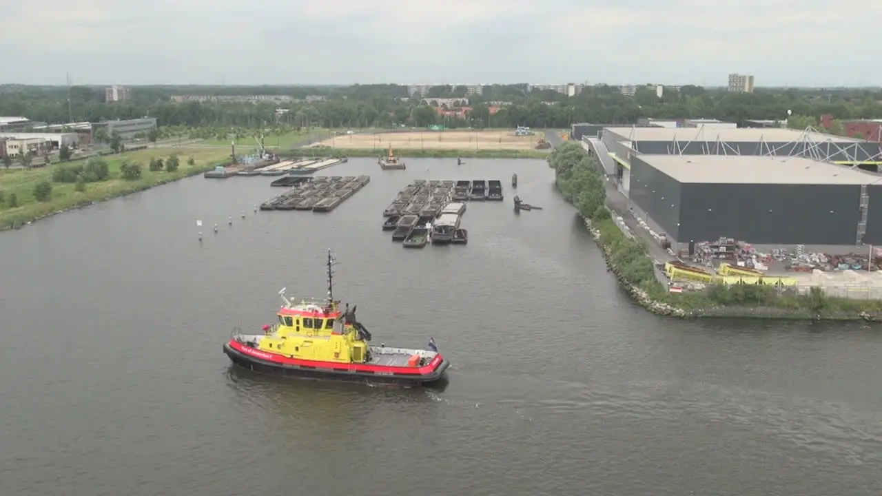 Amsterdam sailing past a canal