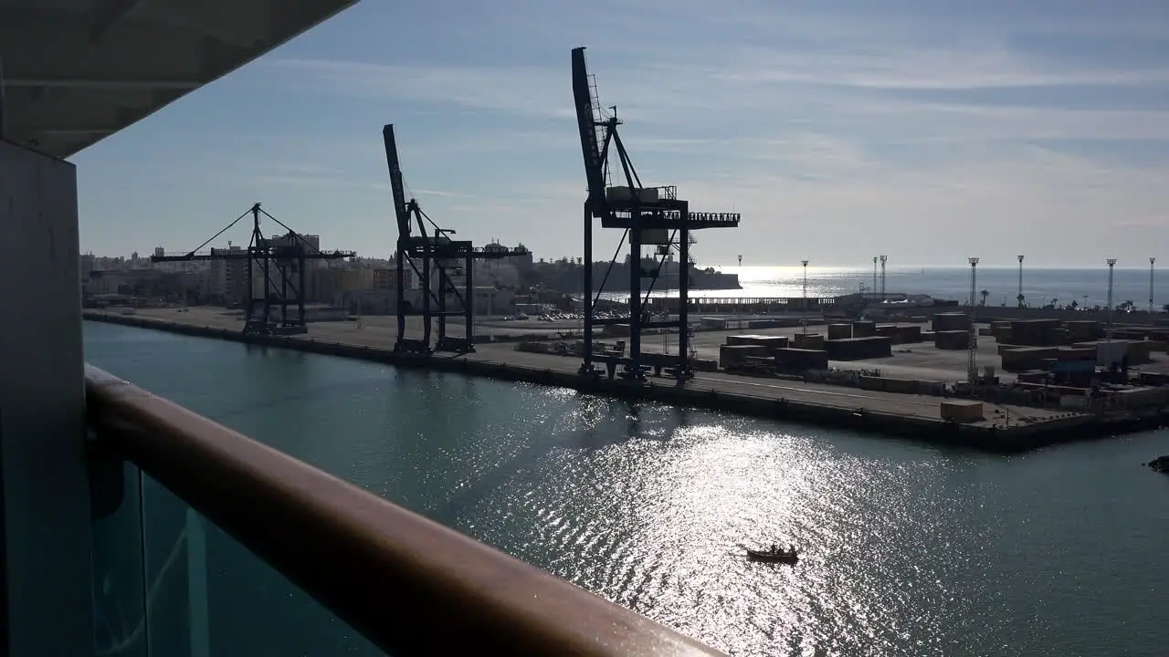 Spain Cadiz Loading Cranes From Ship