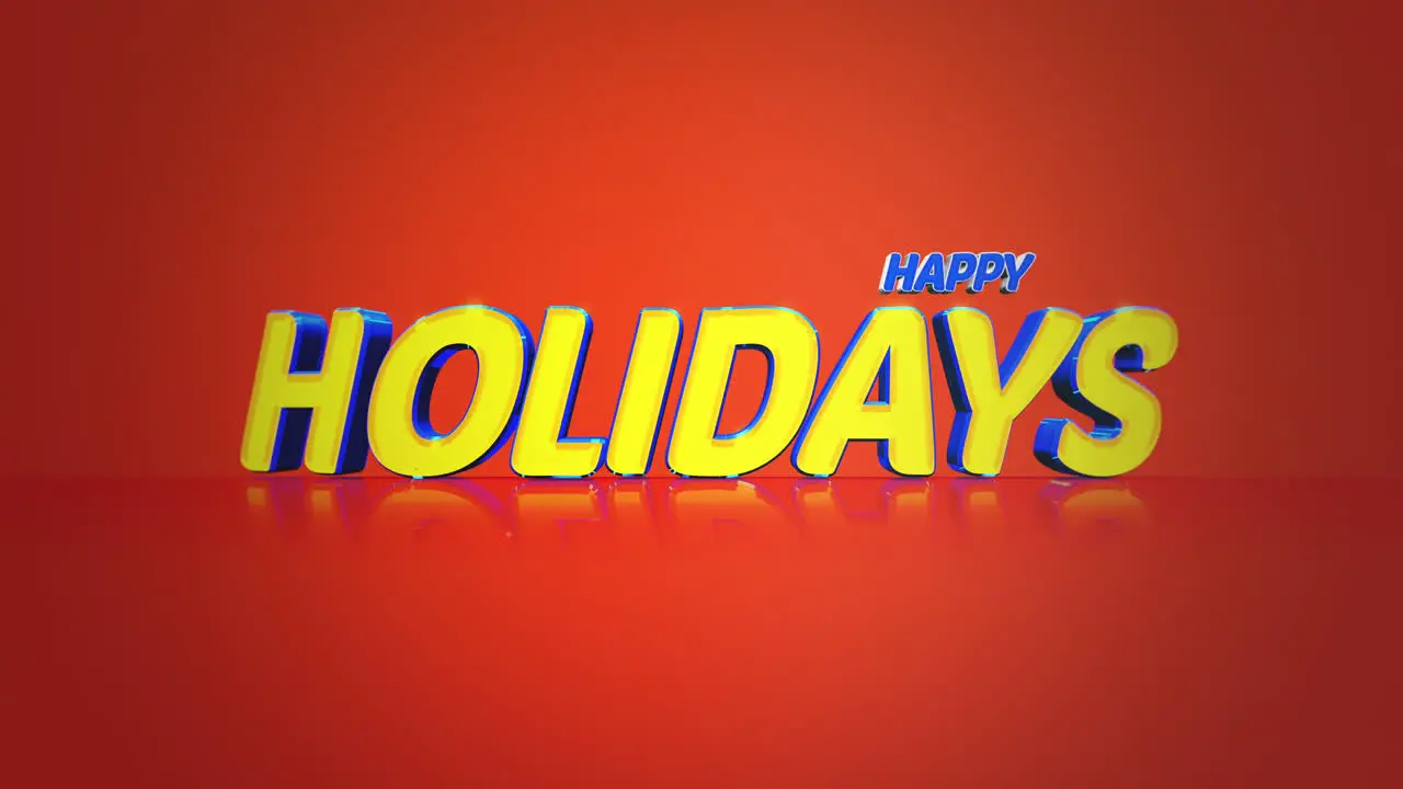 Colorful Happy Holidays text on orange gradient