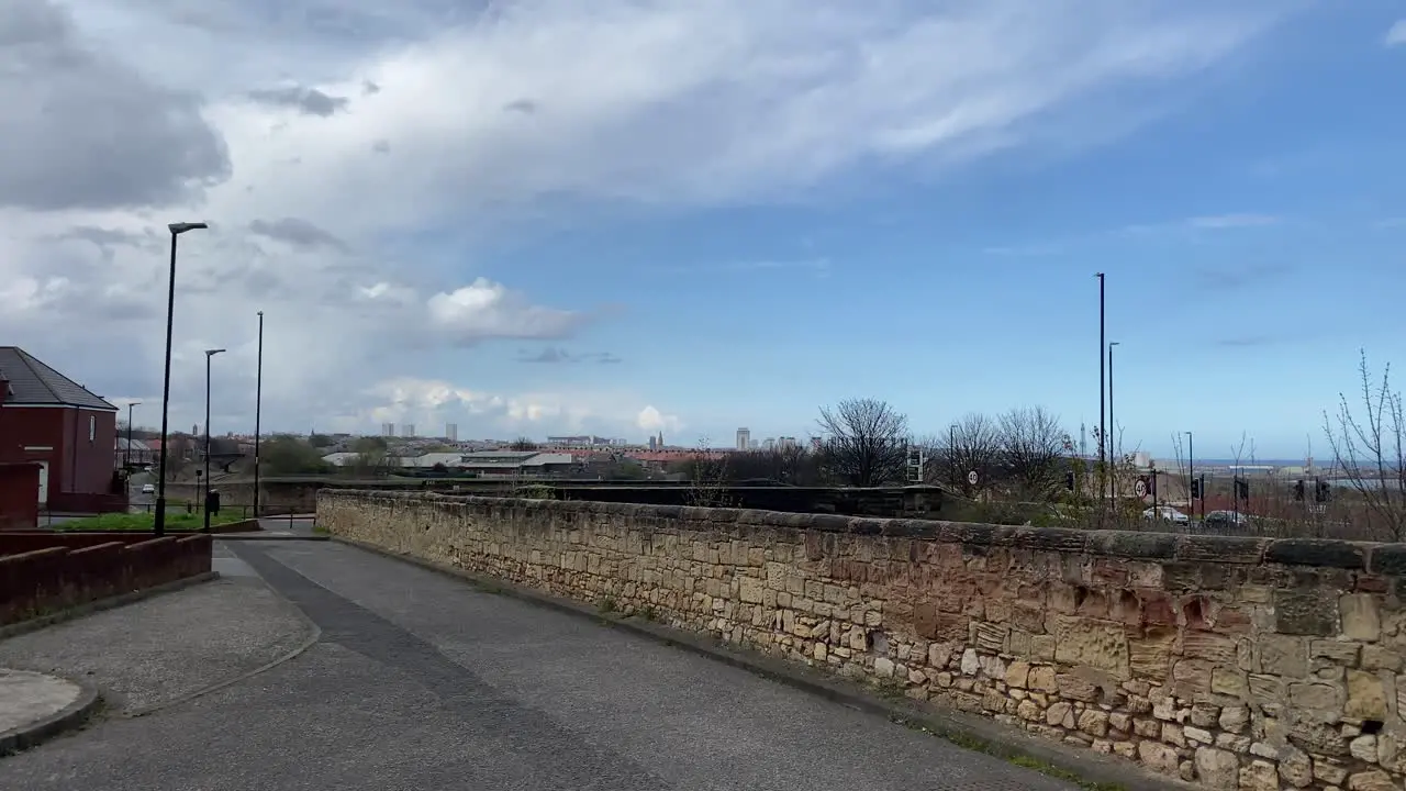 A panning shot of the City of Sunderland Skyline from Hendon