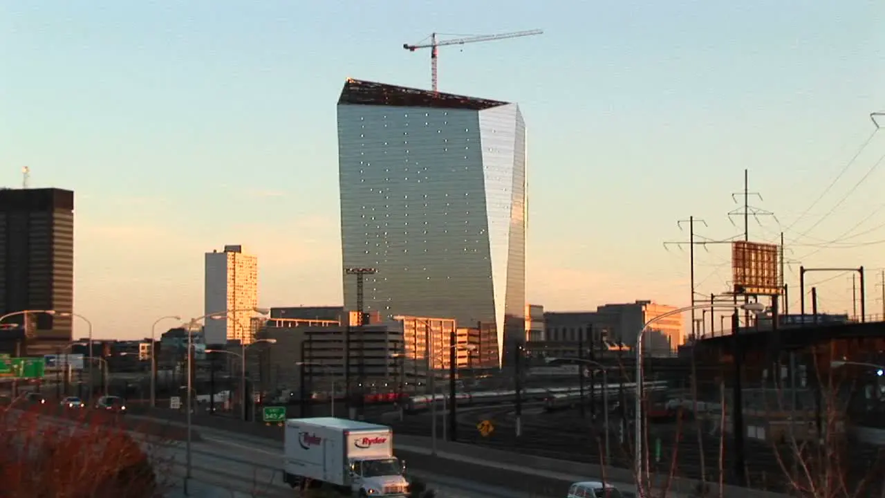 Pan Left Across The Philadelphia Skyline