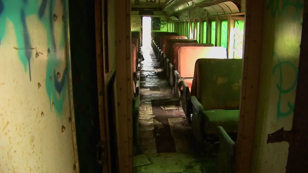 Passenger seats in an abandoned railcar 2