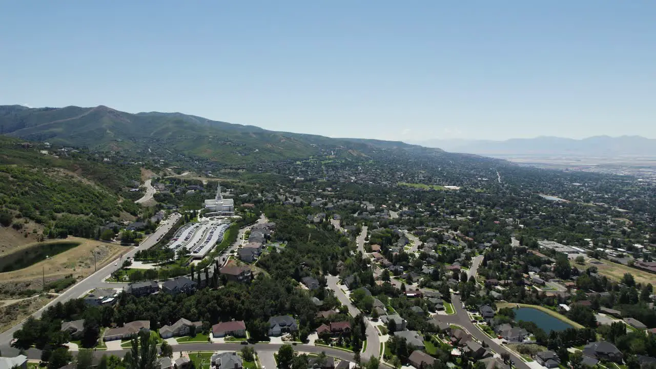 Bountiful City in Beautiful Davis County Utah Aerial Drone