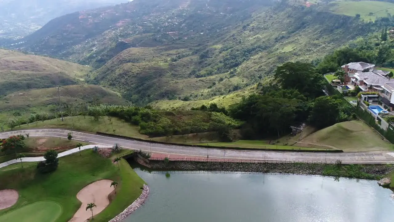 truck in shot of a golf camp located in ruitoque condo in bucaramanga colombia