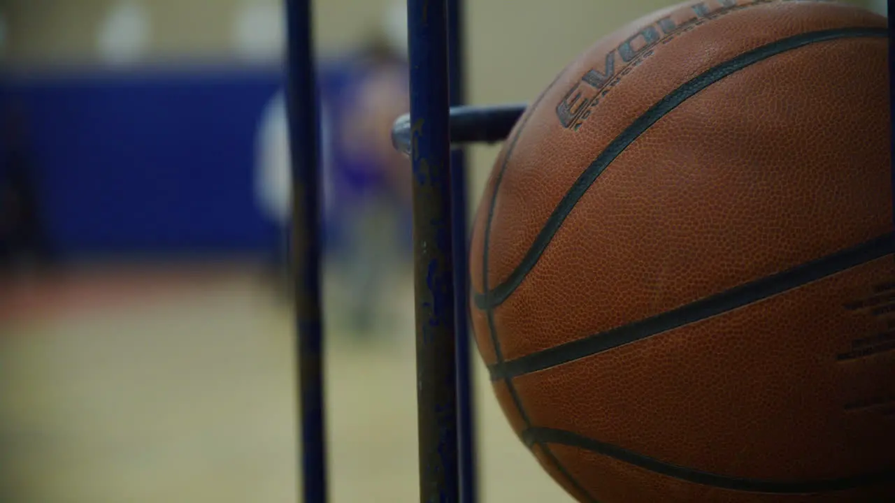 Basketball in high school gym class