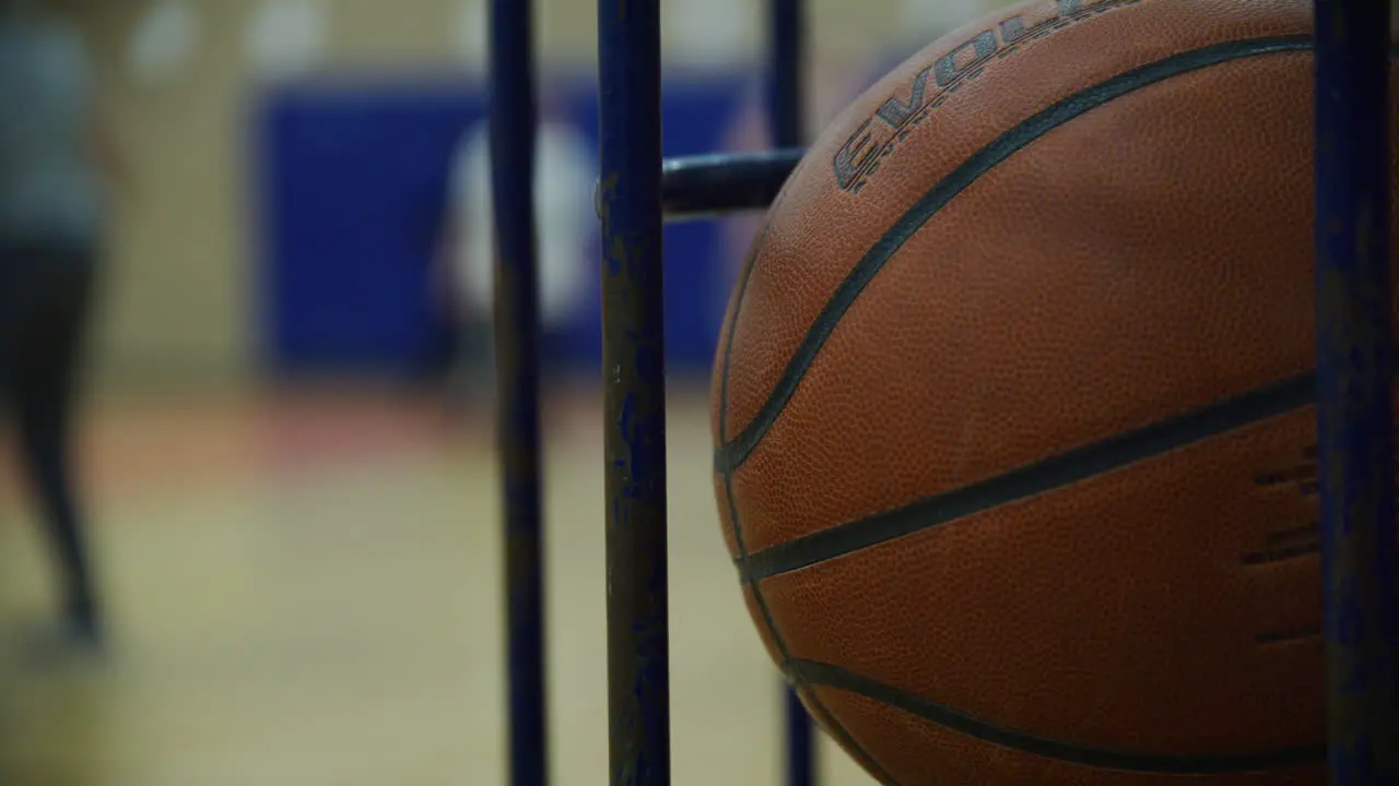 High school basketball close up of ball