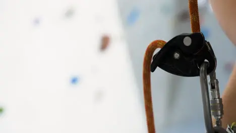 Athlete in a climbing wall centre