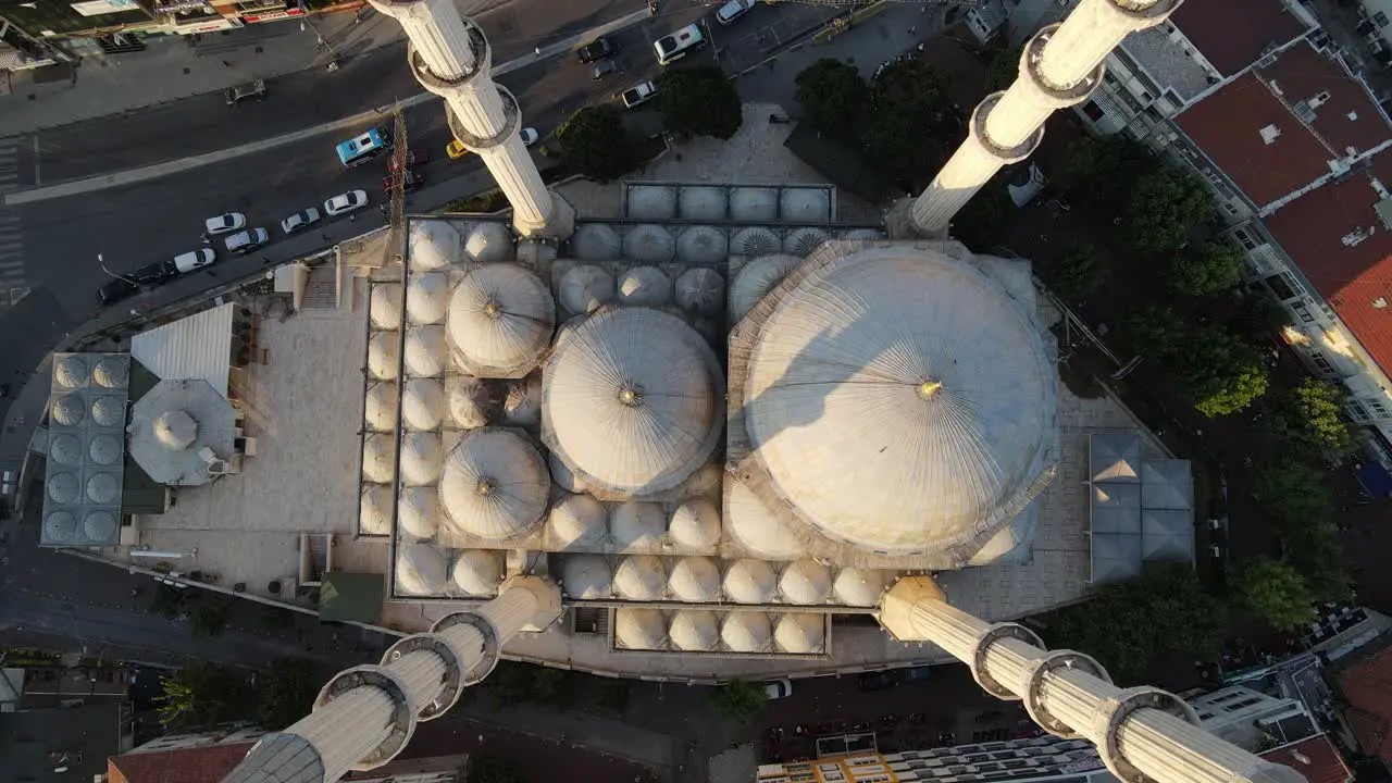 Aerial View Islamic Mosque Dome