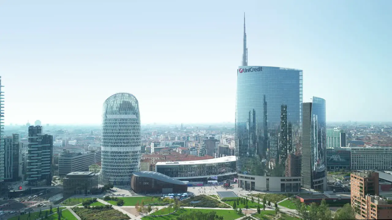 Milan Italy the Gae Aulenti center skycrapers the new skyline of Milano