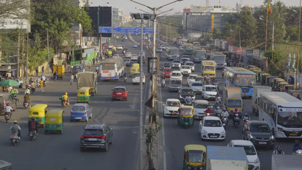 Traffic congestion during rush hour traffic jams at silk board junction towards Hosur Road Electronic City Bengaluru India