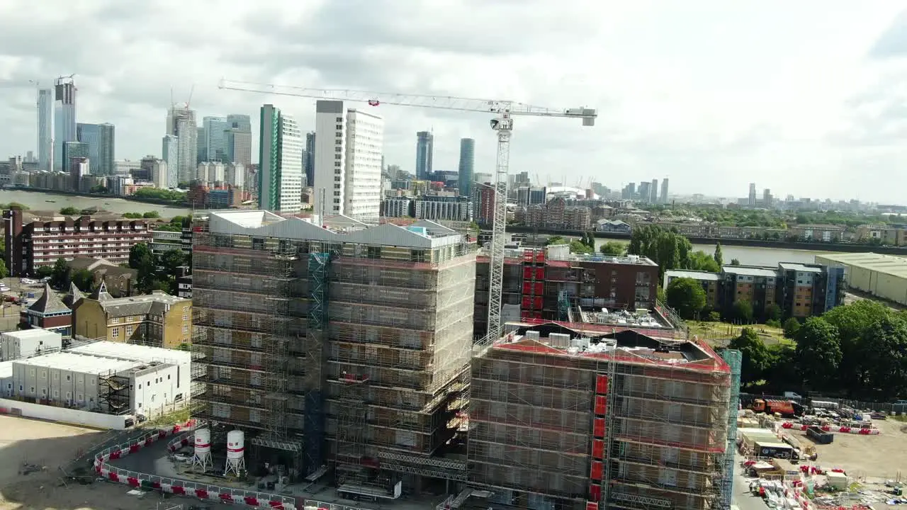 Drone shot of amazing Construction site In London